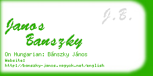 janos banszky business card